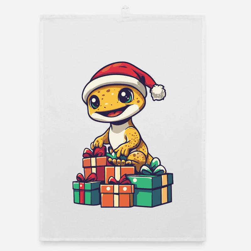 Echse Gecko Weihnachten Geschenke Organic Geschirrtuch