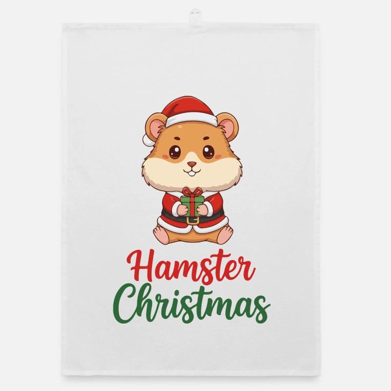 Hamster Christmas Cheer Torchon bio