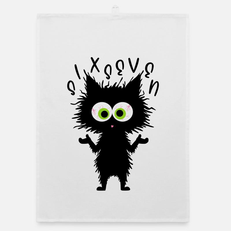 67 Mèmes Funny Cat Six Seven Torchon bio