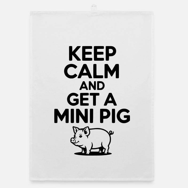 Reste calme et un cochon Torchon bio