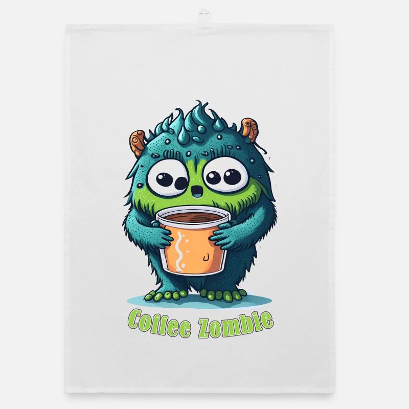 Kaffeemonster  - Koffein Zombie - Morgenmuffel Organic Geschirrtuch