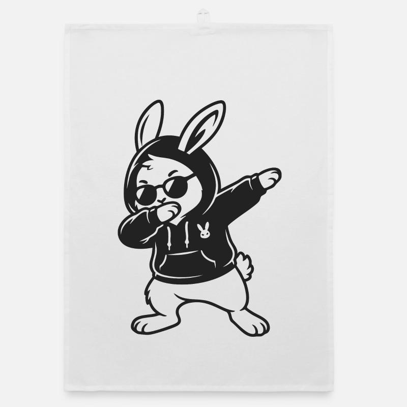 Easter Bunny Dabbing Cool Bunny Easter Funny Organic dish towel