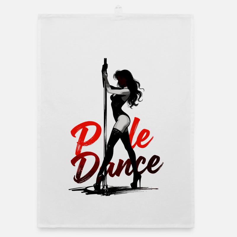 Pole Dance Silhouette – Elegant Pin-Up Art Organic dish towel