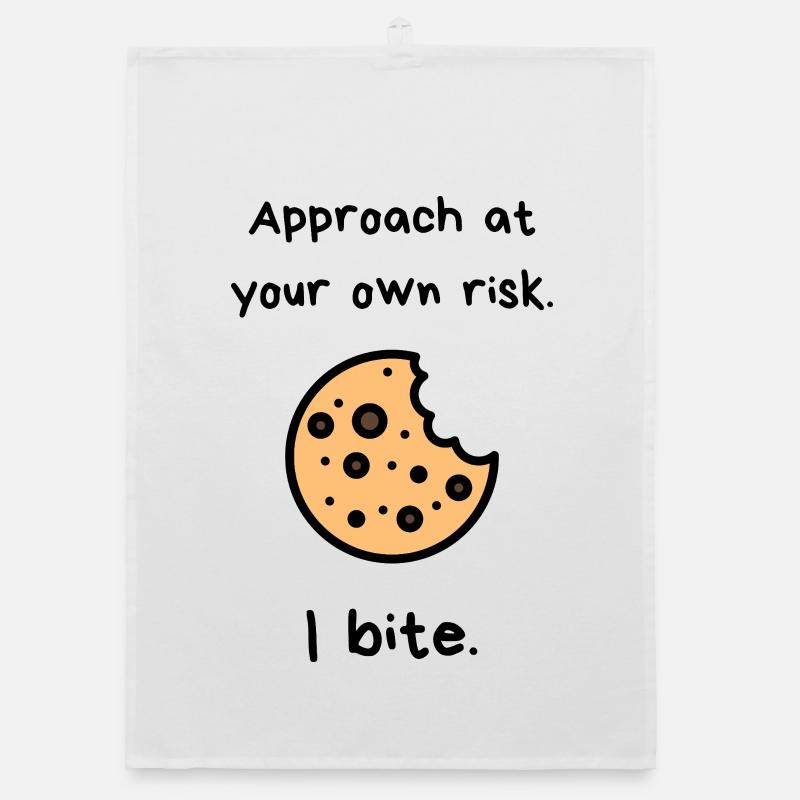 Chocolate Chip Cookie Bite - Organic dish towel - white