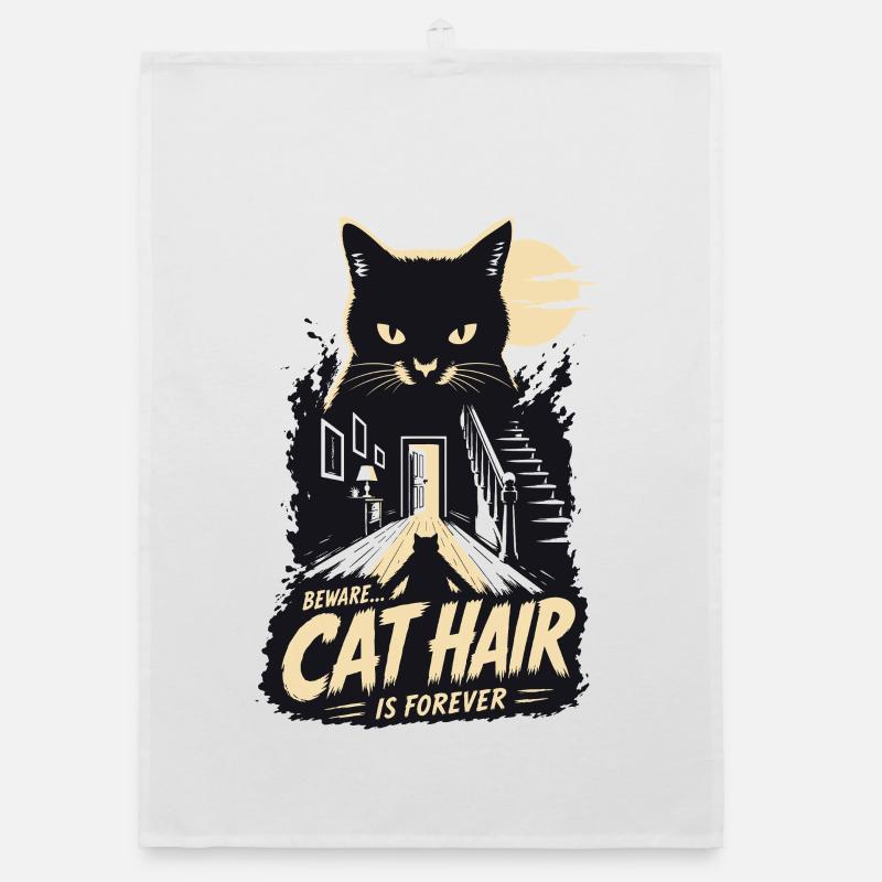 Beware Cat Hair Forever Organic Geschirrtuch