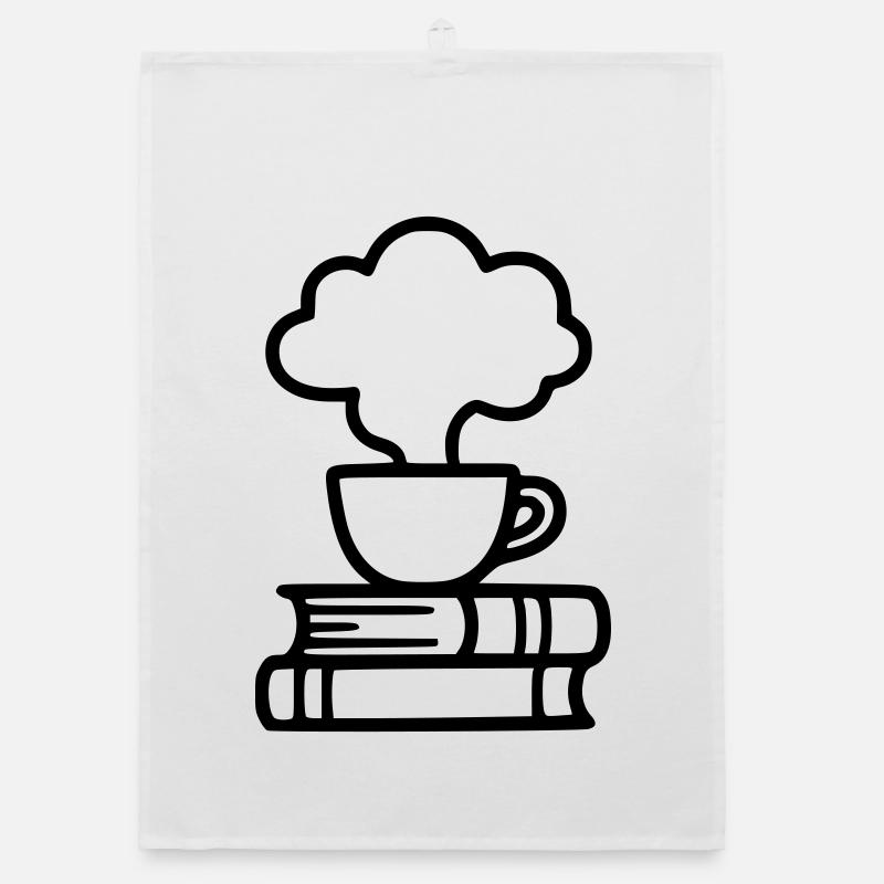 Bücher Kaffeetasse Lesen Buchclub Leseratte Organic Geschirrtuch