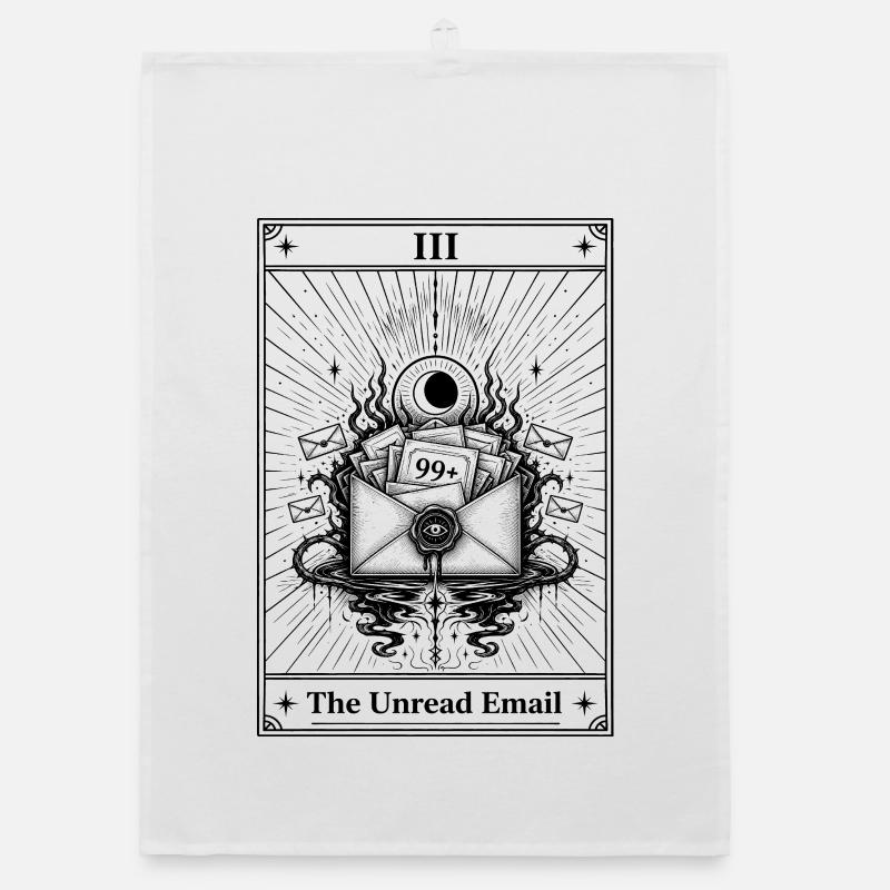 Ungelesene E-Mail | Tarotkarte Alltag Organic Geschirrtuch