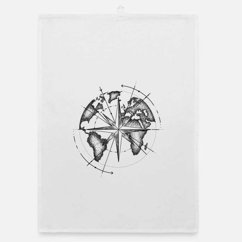World Map Organic dish towel