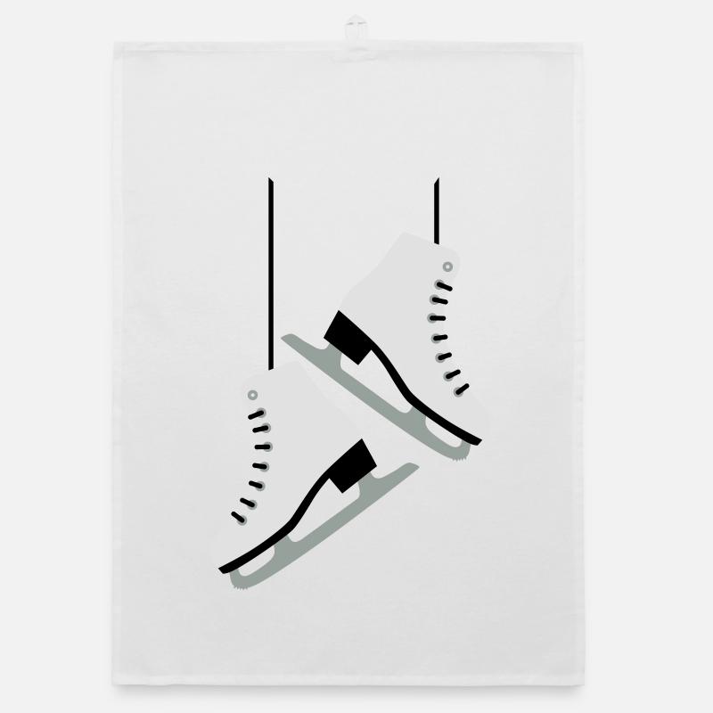 Patinage artistique patins à glace - Torchon bio - blanc