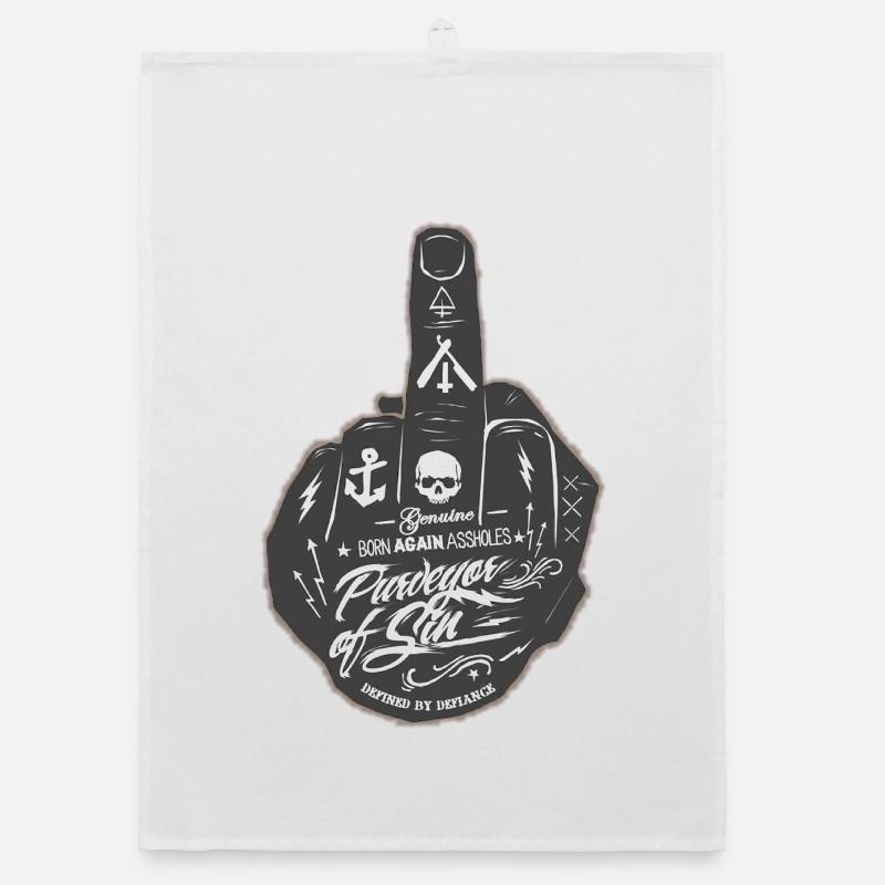 middle finger Organic dish towel