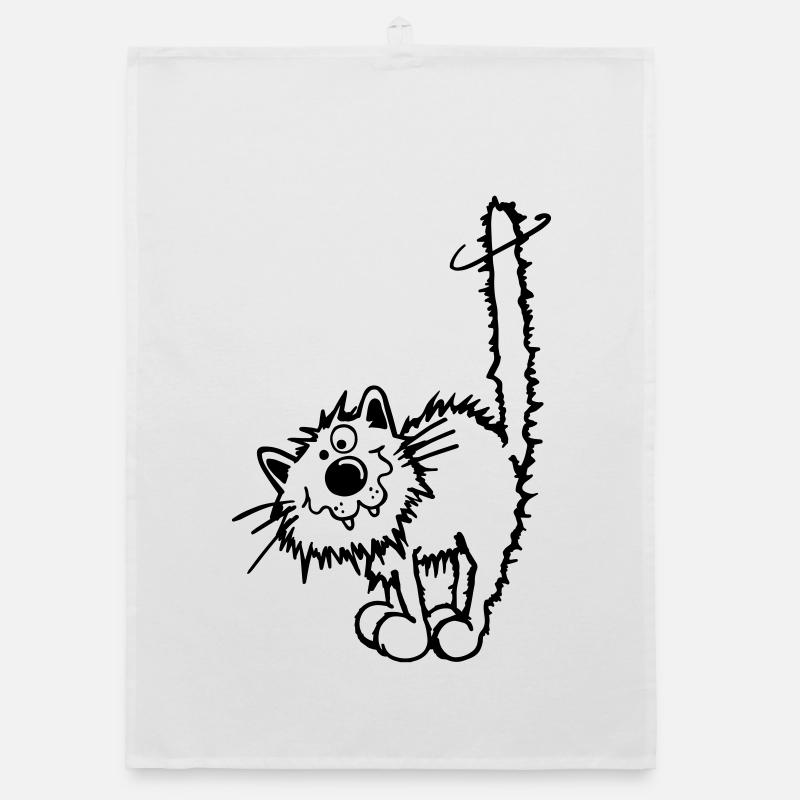 Naughty cat Organic dish towel