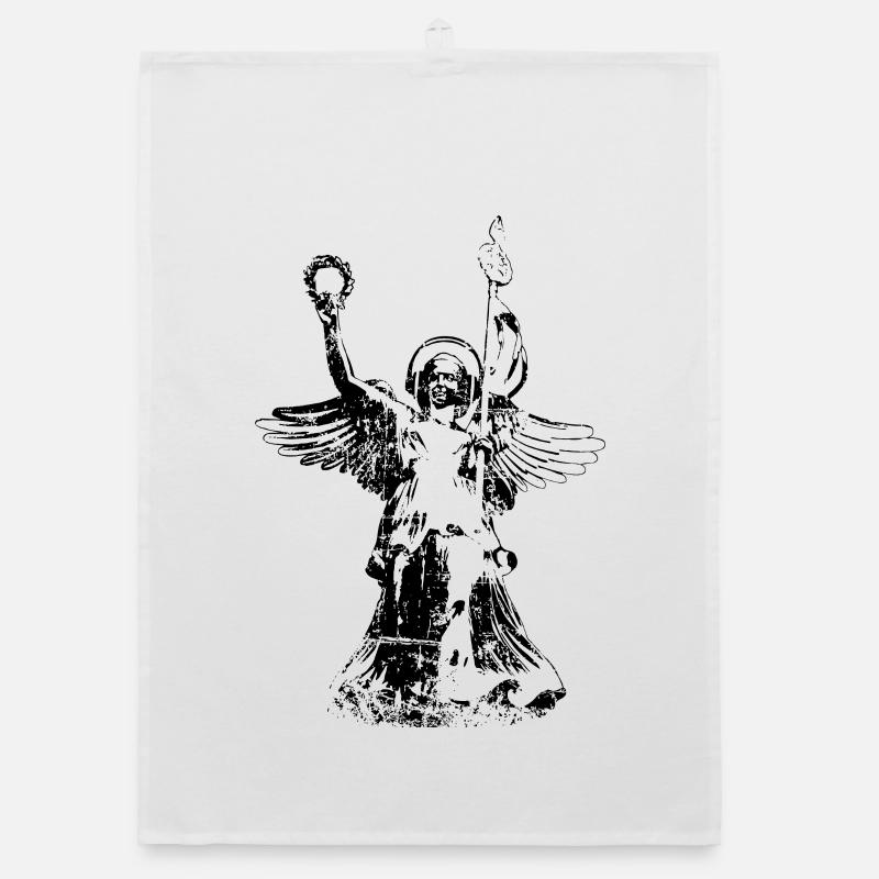 Goldelse mit Kopfhörer (Vintage Schwarz/Weiß) Organic Geschirrtuch