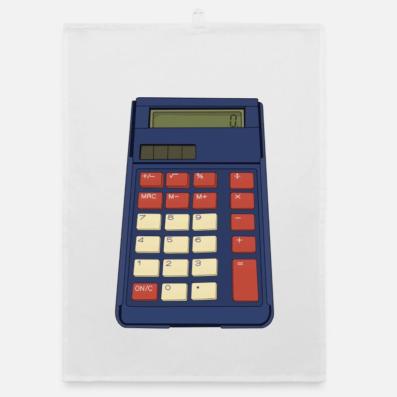 80's 90's Calculator Math School Nostalgia Organic dish towel