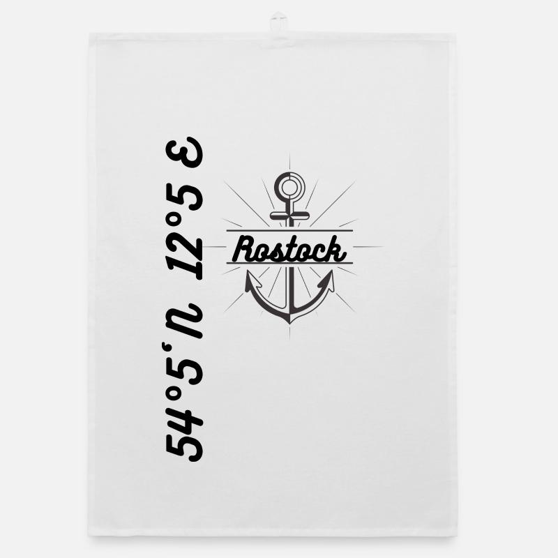 Rostock coordonne Maritim Mer Baltique - Torchon bio - blanc