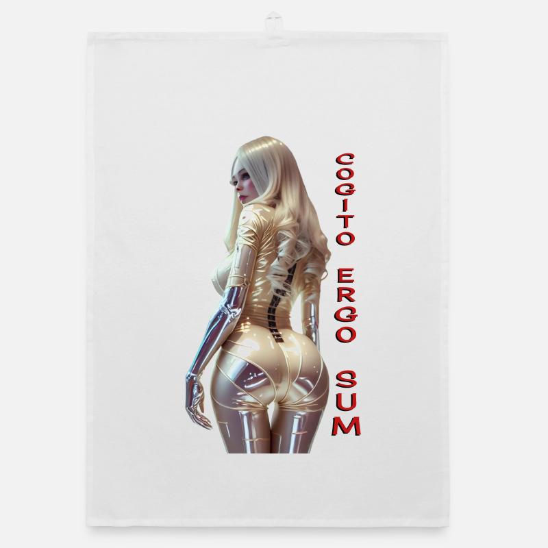 Cogito 01 (with text) Organic dish towel