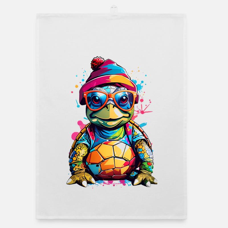 Turtle small and colorful Organic dish towel