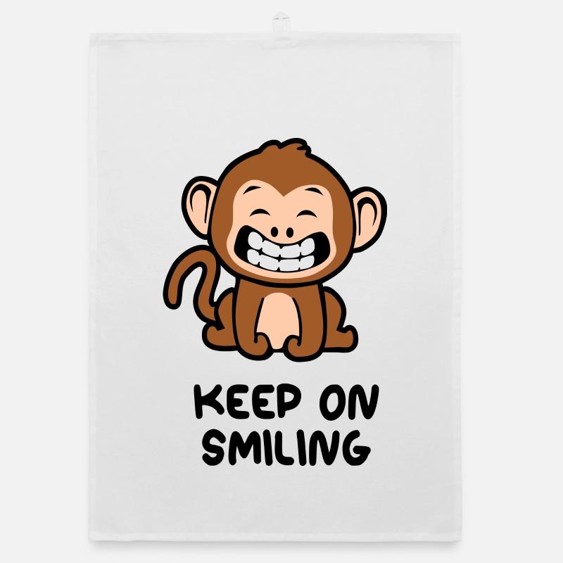 Keep on smiling monkey Organic dish towel