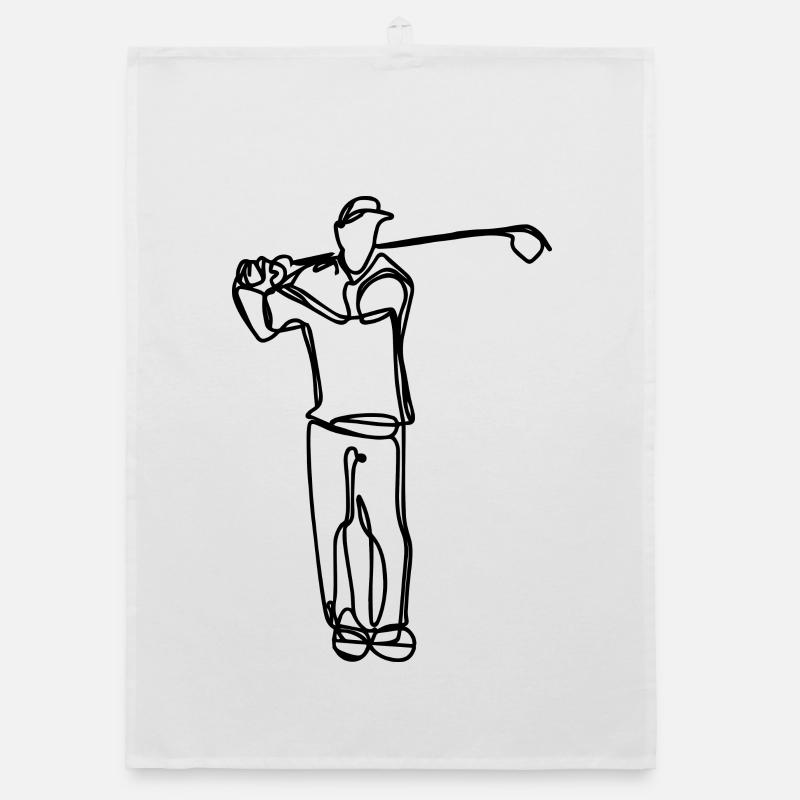 Golfer Drawing Organic dish towel