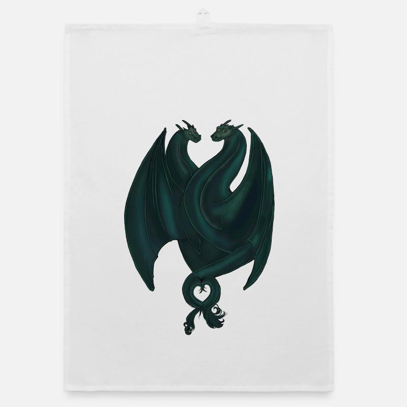 Drachen-Liebe Organic Geschirrtuch