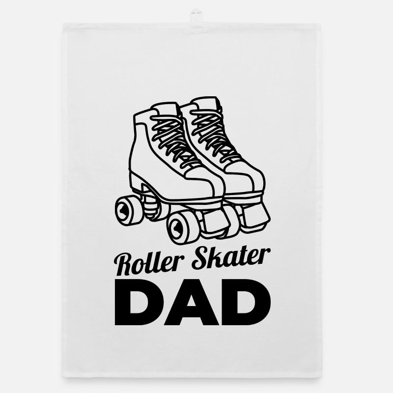 Roller skater dad Organic dish towel
