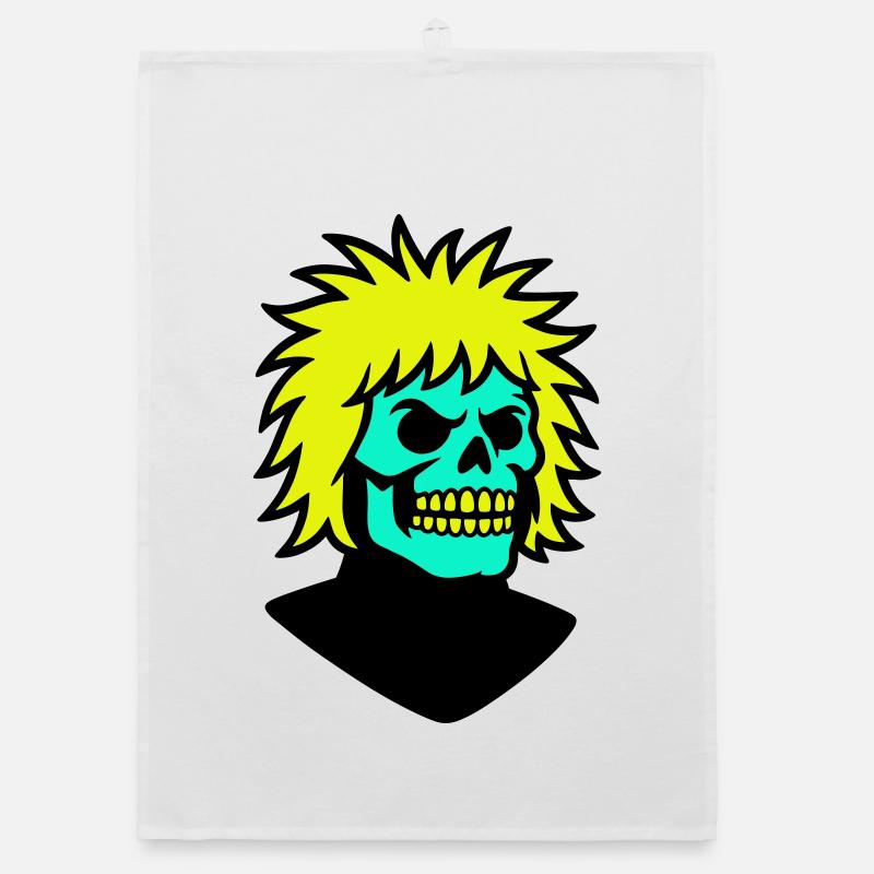 Skullman mit cooler Frisur Organic Geschirrtuch