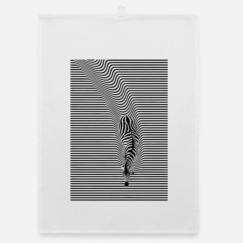 Zebra Optical Illusion Organic dish towel