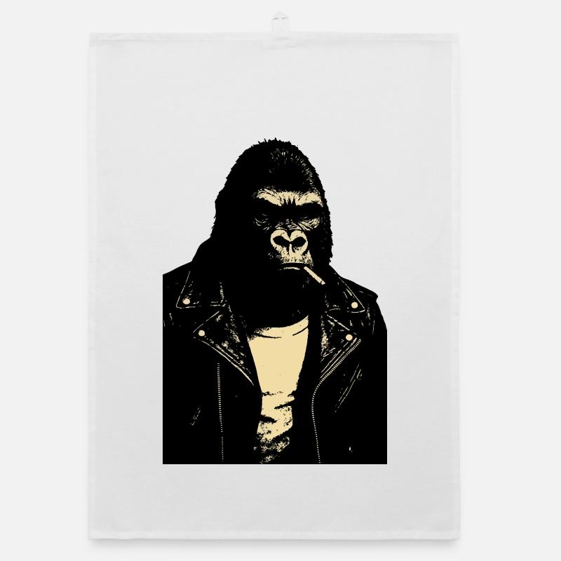 Gorilla Rebel Lederjacke Organic Geschirrtuch