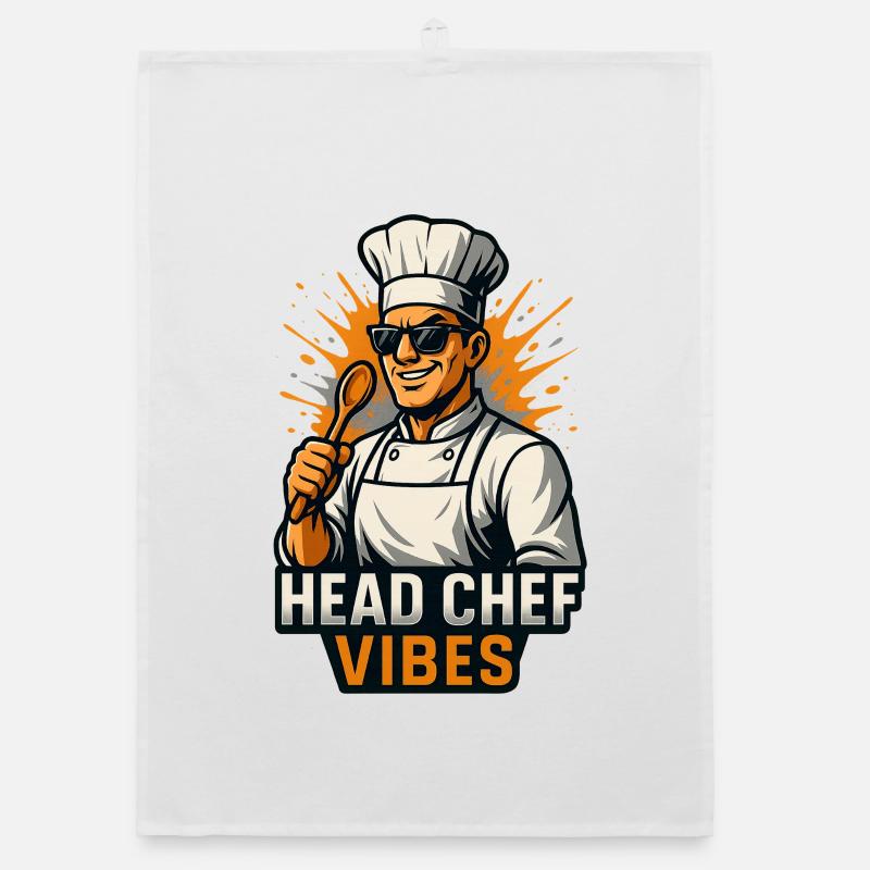 Head Chef Vibes – Cooles Chefkoch Shirt Organic Geschirrtuch