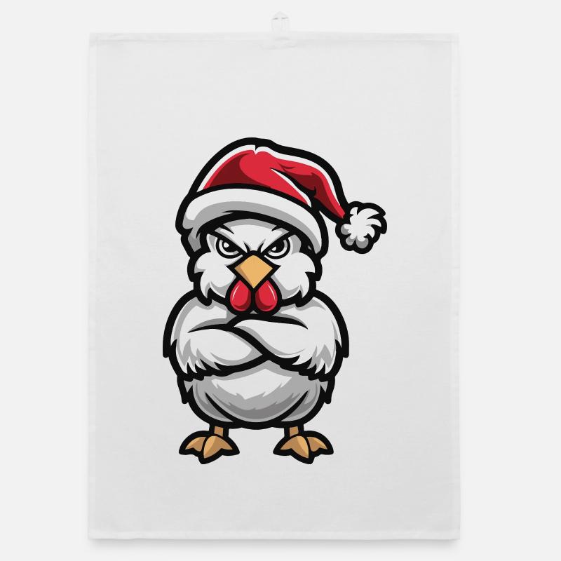 Chicken Christmas Organic dish towel