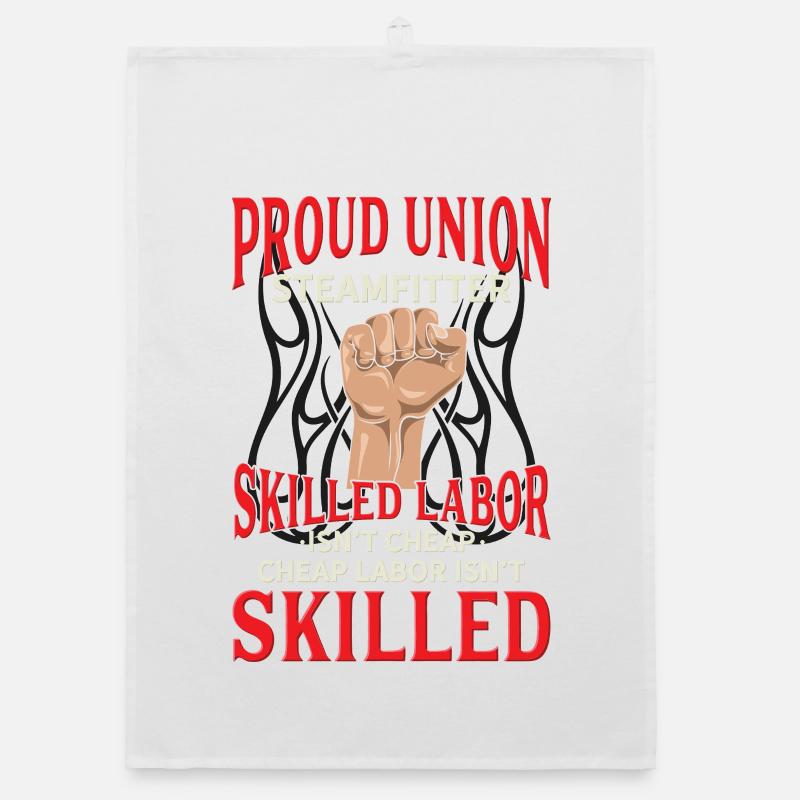 Proud Union Steamfitter Conception de Main-d’œuvre qualifiée Torchon bio