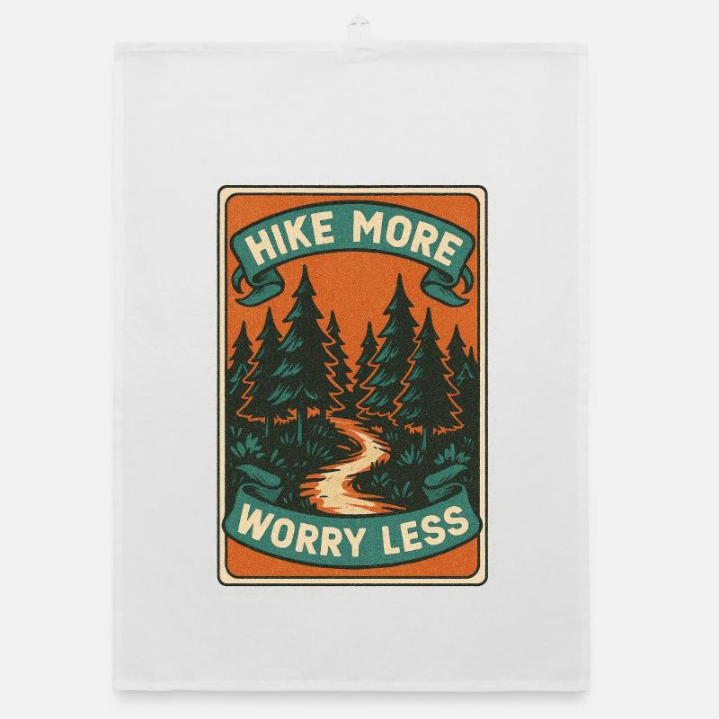 Hike More Worry Less Organic dish towel