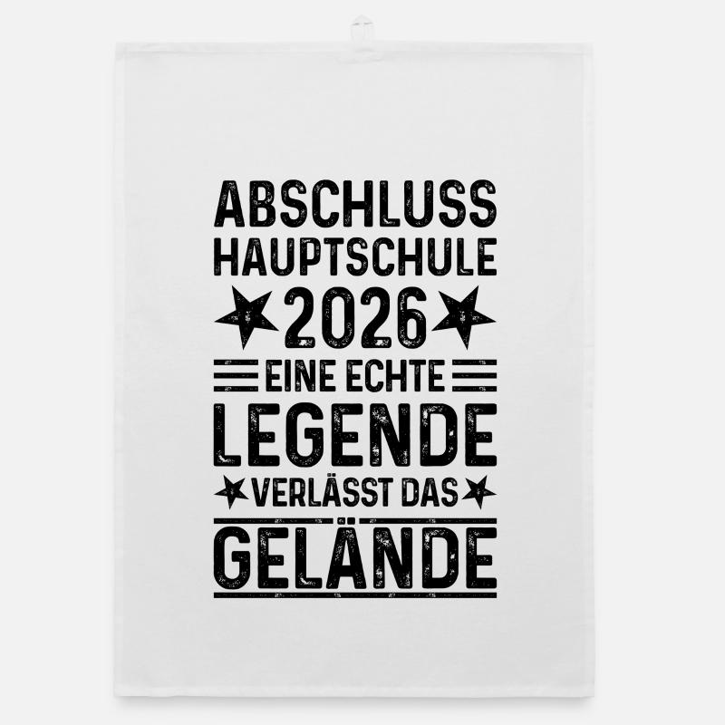 Hauptschule Abschluss 2026  - Organic Geschirrtuch - Weiß