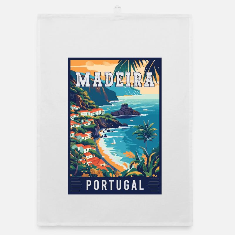Découvrez la beauté de Madère au Portugal - Torchon bio - blanc