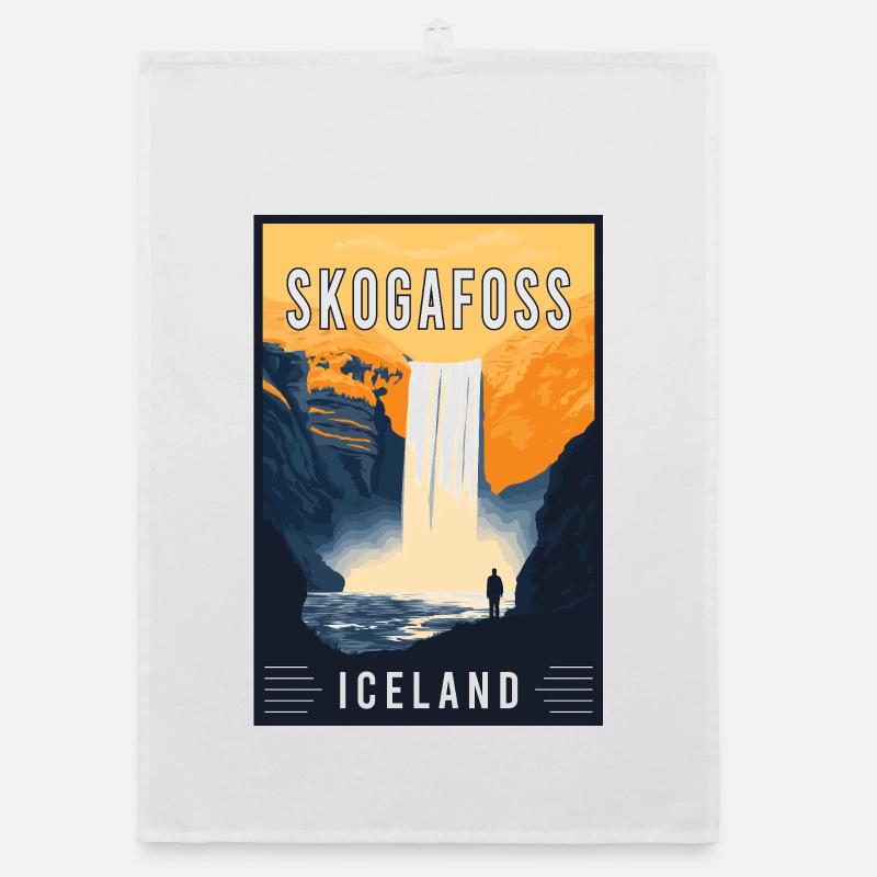 Découvrez la majestueuse cascade de Skogafoss en Islande Torchon bio
