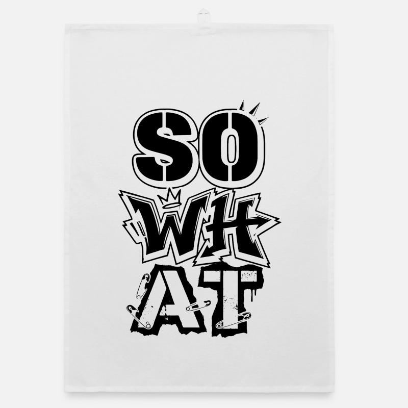 Art de rue graffiti « Et alors » – Déclaration Torchon bio