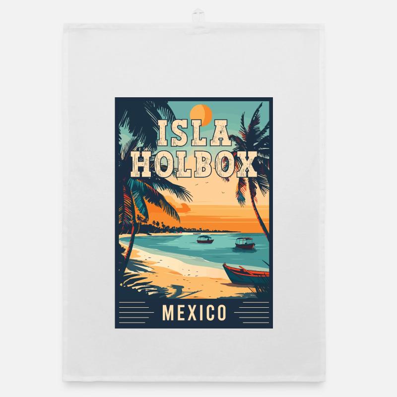 Entdecken Sie das Paradies auf der Isla Holbox in Mexiko Organic Geschirrtuch