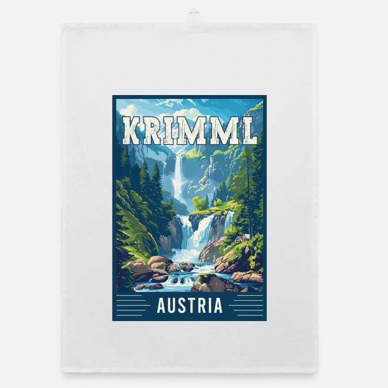 Explore Majestic Krimml Waterfall in Austria Organic dish towel