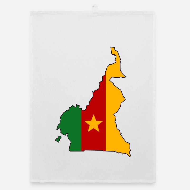 Cameroon Flag Map Organic dish towel