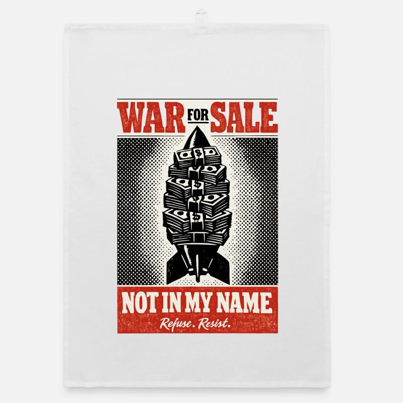 Geldrakete Anti Krieg Plakat Organic Geschirrtuch