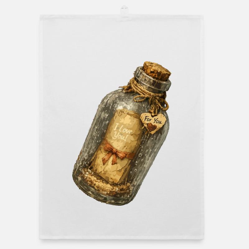 Vintage-Botschaft in einer Flasche Organic Geschirrtuch