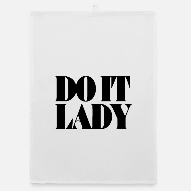 Do It Lady - black Organic dish towel