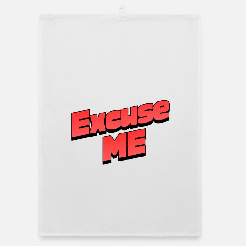 Excuse Me Retro Typo Grafik Organic Geschirrtuch