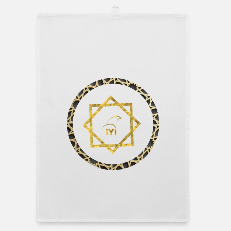 Geometric gold logo with pattern frame Organic dish towel
