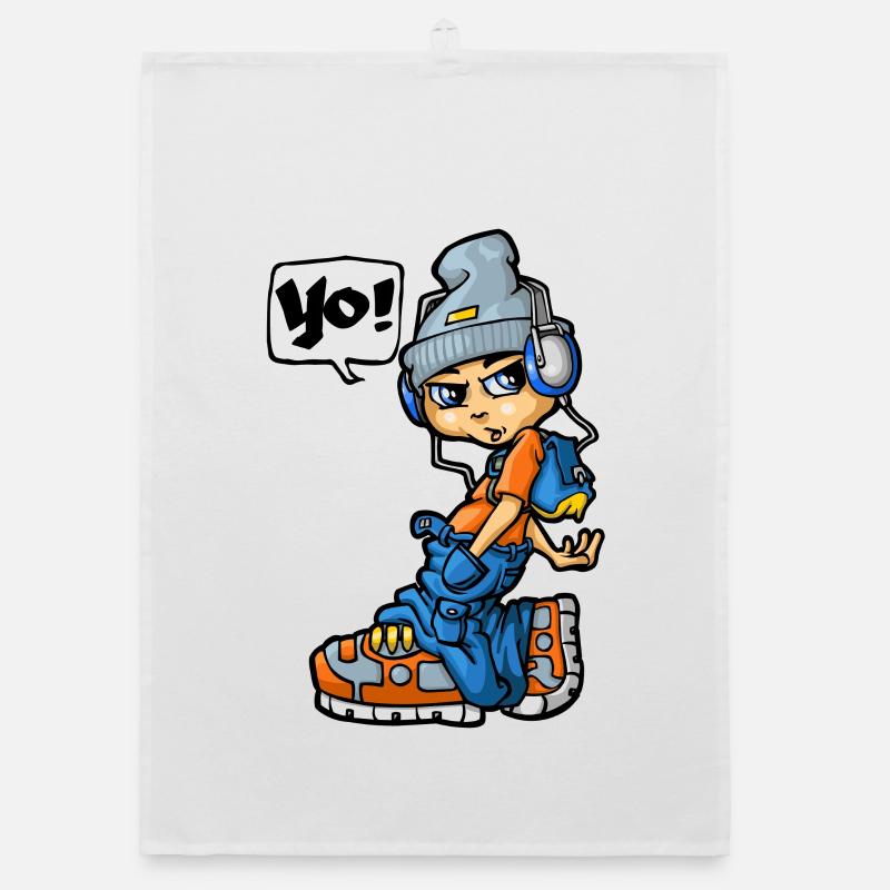 Boy saying Yo Organic Geschirrtuch