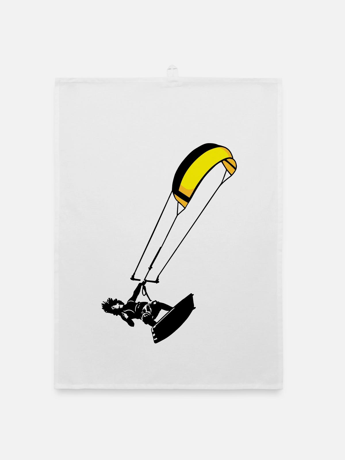 kite-surf - Organic dish towel - white - Front