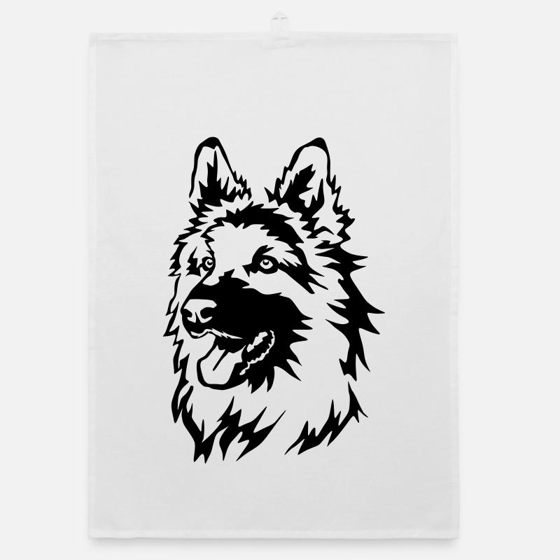 Deutscher Schäferhund Kopf Organic Geschirrtuch