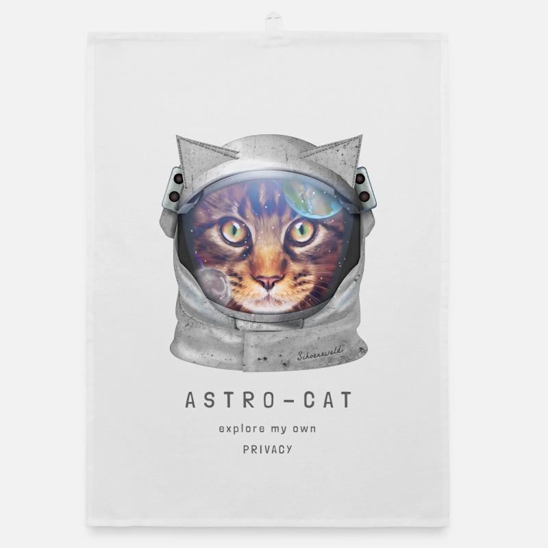 Space cat | Astronaut cat Organic dish towel