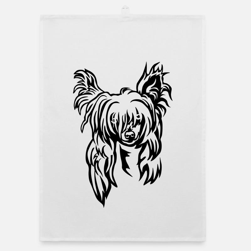Chinese Crested Head Organic dish towel