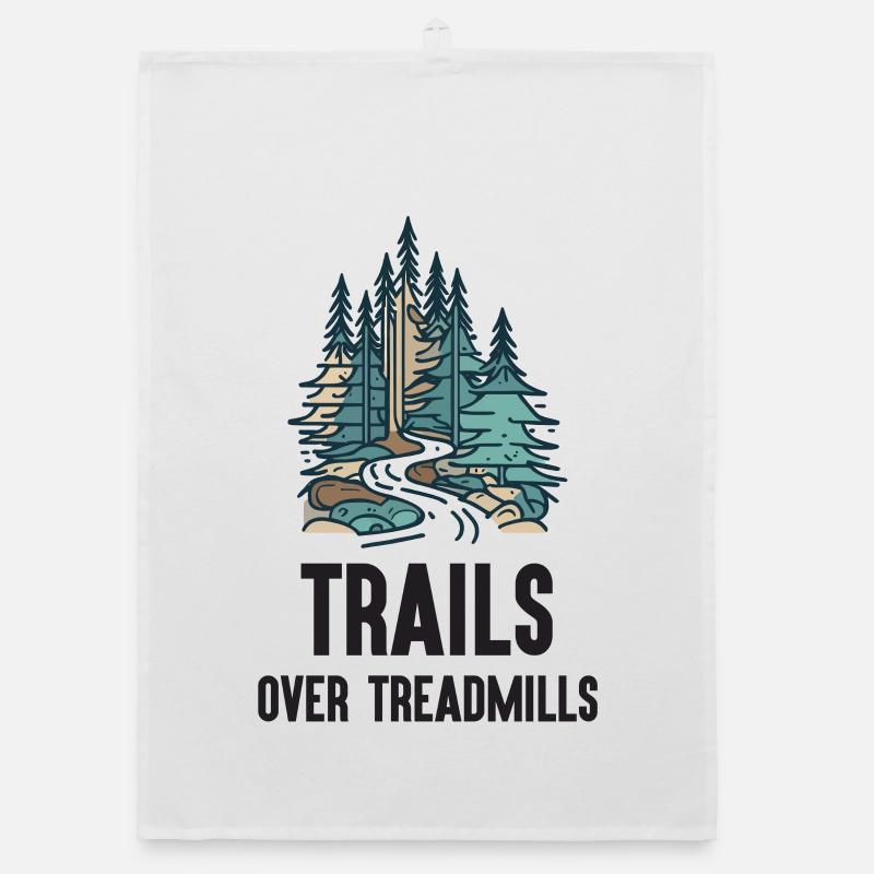 Trail Running - Sentiers sur tapis roulants - Torchon bio - blanc