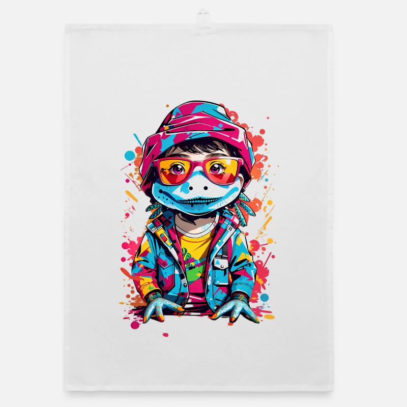 Cool crocodile Organic dish towel